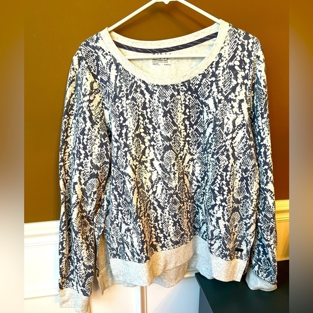 Marc New York Performance Womens Animal Print Oversized Sweatshirt Size XL